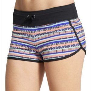 Athleta Active Swim Shorts Women s S Multicolor Tribal Print Aztec Yoga Gym
